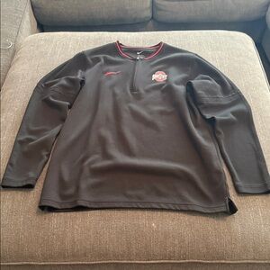Nike Black and Red Ohio State Quarter Zip Pullover